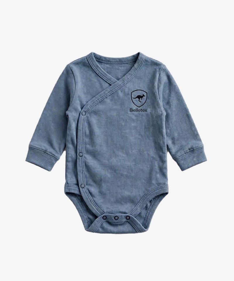 Belletex Kiddos Organic Bodysuit – Dusty Blue Kimono