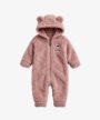 Belletex Kiddos Sherpa Onesie - Dusty Rose Bear Ears