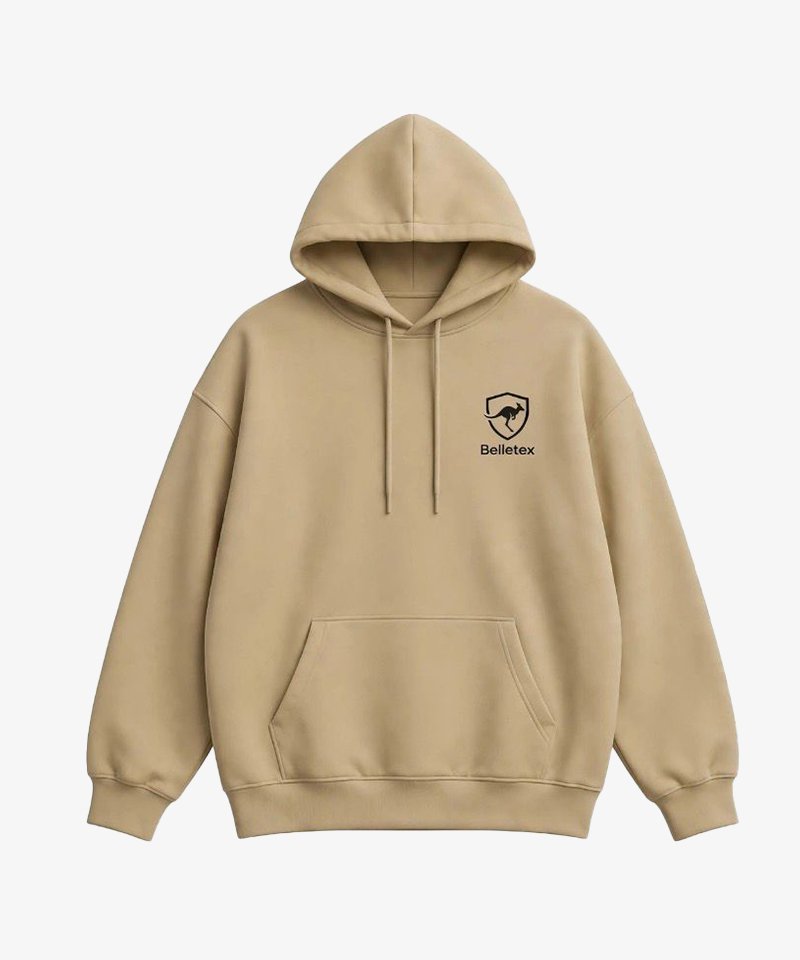 Belletex Menswear Oversized Hoodie – Khaki – 450 GSM Heavyweight