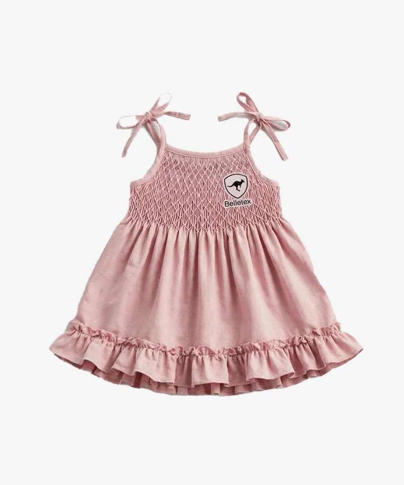Belletex Kiddos Cotton Dress – Dusty Pink Smocked
