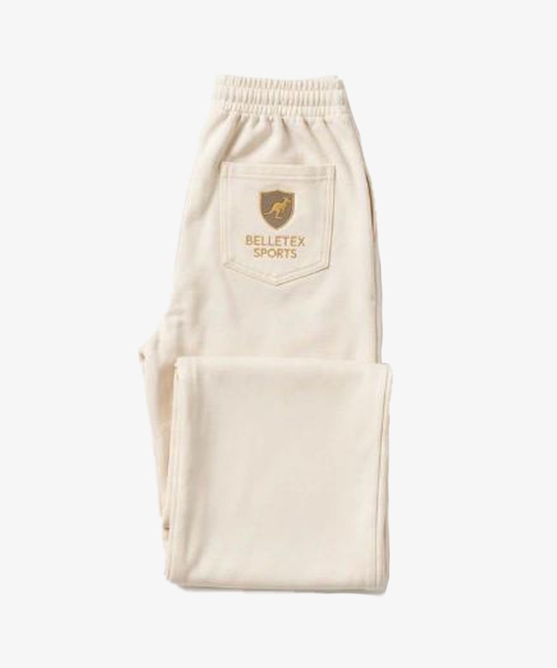 Pull On Cream Elastic Waist Pants